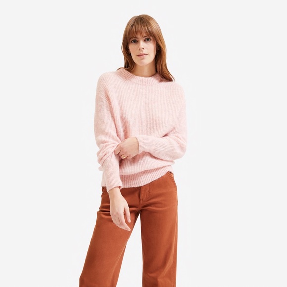 Everlane Sweaters - Everlane The Oversized Alpaca Crew Sweater in Rose Petal Pink | XS